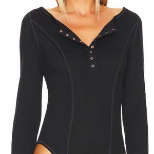 Free People Sloane Bodysuit Black